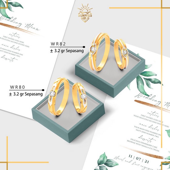 CINCIN KAWIN EMAS ASLI KADAR 8K 375 MODEL CINCIN POLOS CINCIN NIKAH CINCIN COUPLE CINCIN TUNANGAN - 