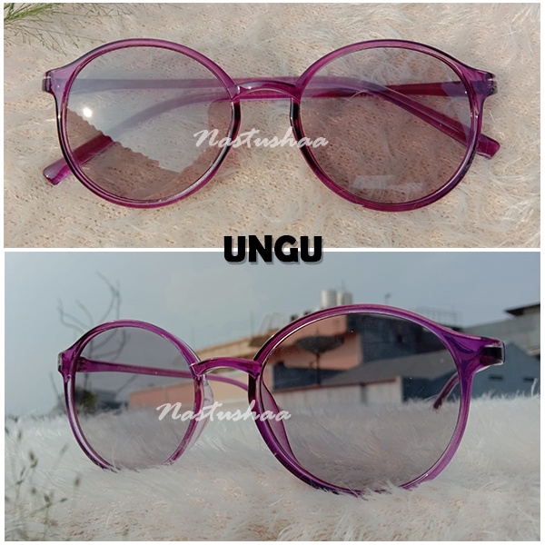 Kacamata Lensa Photocromic Untuk Wanita Pria Plastik Oval Frame Kacamata Anti Silau Potocromic Unisex FREECASE