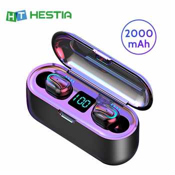 KR TWS Sport Earphone True Wireless Bluetooth 5.0 with Powerbank Charging Dock 2000mAh