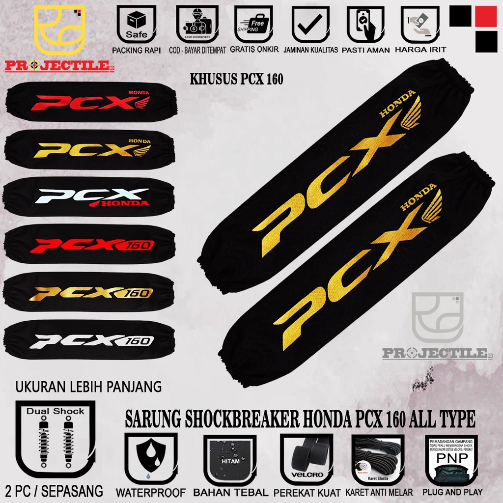 Sarung shock PCX / cover shockbreaker sarung sok shok belakang motor sepasang PCX 160, PCX 150, ADV