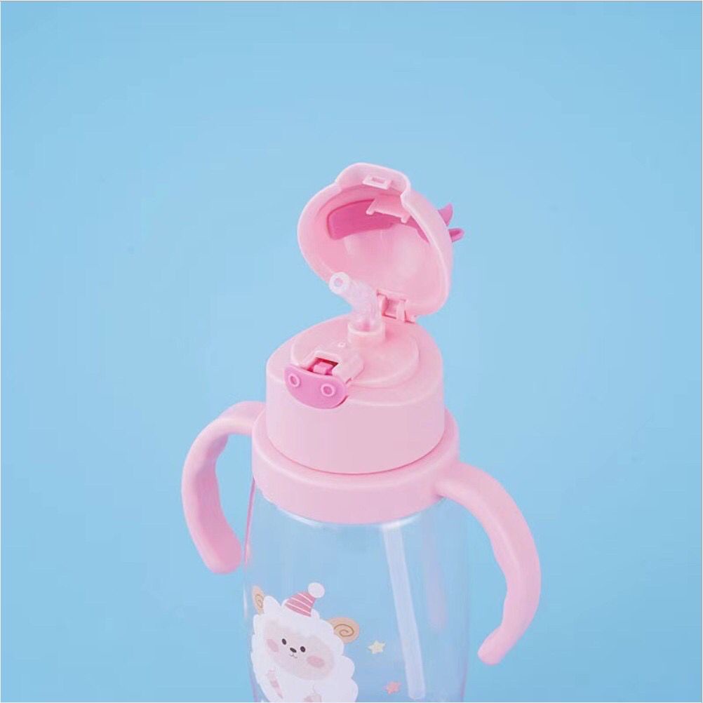 [TULALA SHOP]BOTOL ANAK MOTIF SAPI DENGAN LAMPU LED KARAKTER 550ML 2 IN 1 TALI DAN GAGANG/BOTOL MINUM ANAK LED