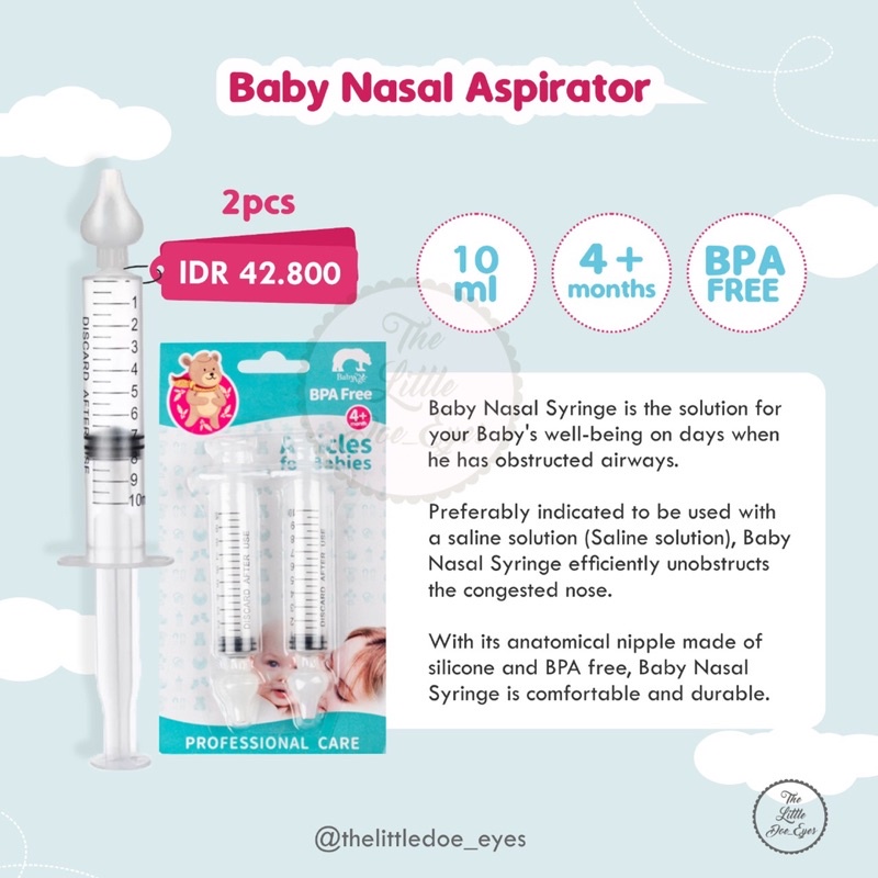 2pcs Baby Nasal Aspirator (nose cleaner)