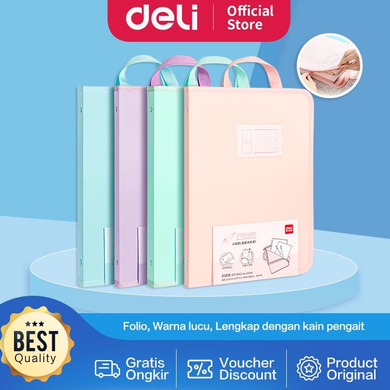 

zgs44 Deli Zip Bag / Map Tas Folder Retsleting Ukuran A4 Lucu 63246 The Best