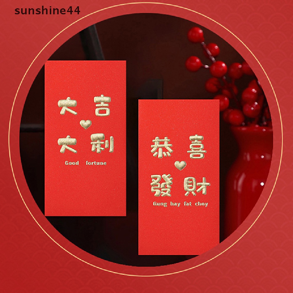 Sunshine 10pcs2023 Amplop Merah Kartun Kelinci Tahun Hongbao Festival Musim Semi Saku Merah.