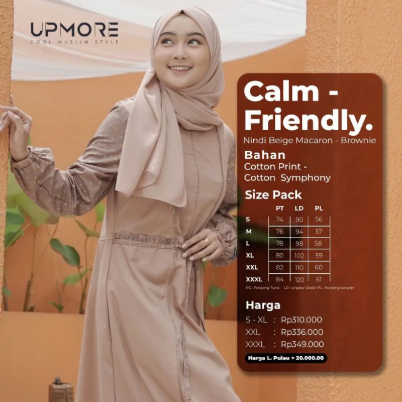 Gamis Upmore Nindi Beige Macaron Brownie