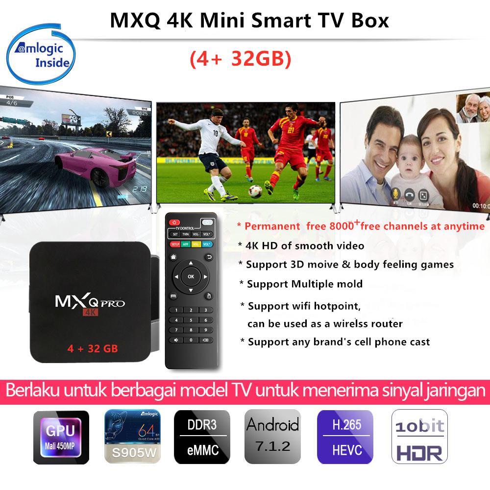 Android TV BOX 4 + 32 GB &amp; 2+16GB TV BOX Android MXQ Pro Pointer Keyboard 4K Internet Set Top Smart TV MXQ Free 8000 Plus Channels Setop TV Box