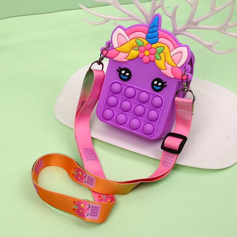 Tas Selempang Pop It Tas Anak Penghilang Stress Tas Anak Pop it Unicorn Import Lucu