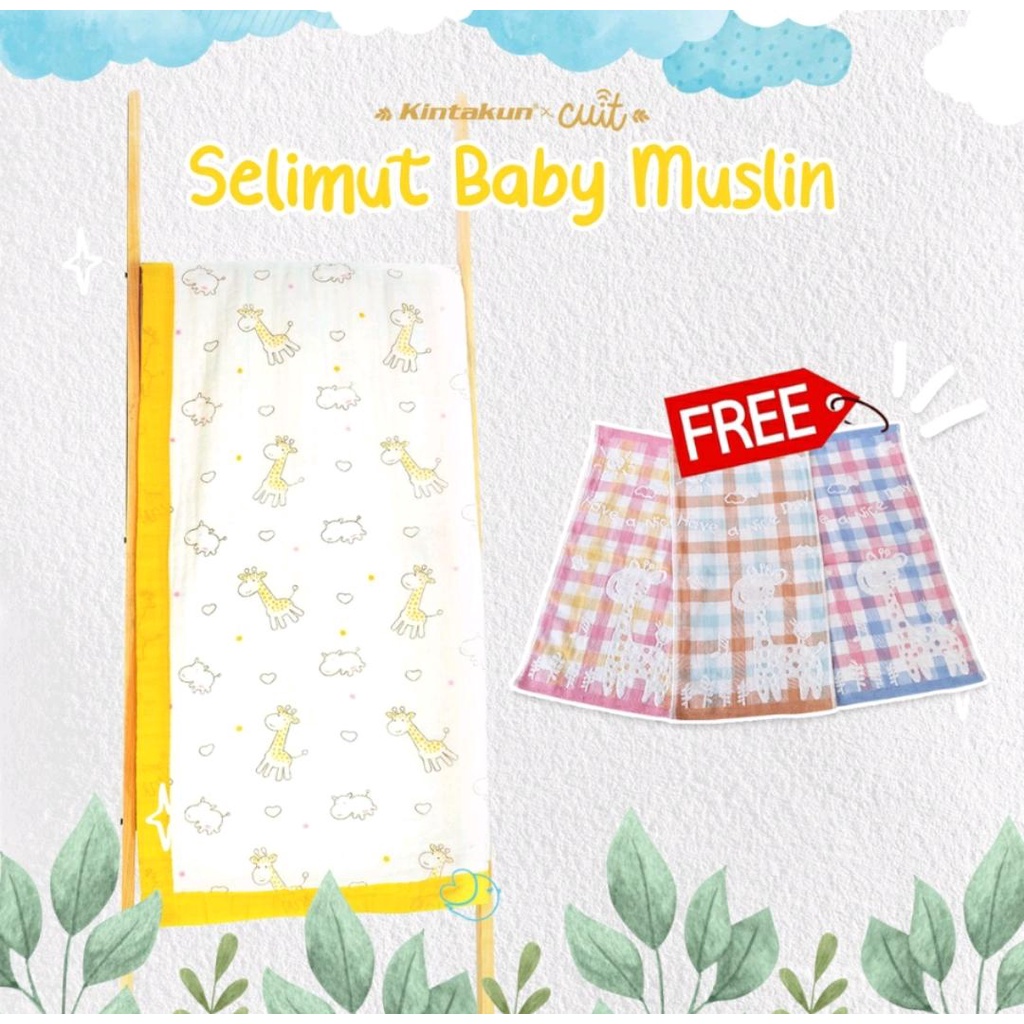 KINTAKUN SELIMUT BAYI HALUS LEMBUT MUSLIN BLANKET / SELIMUT BAYI