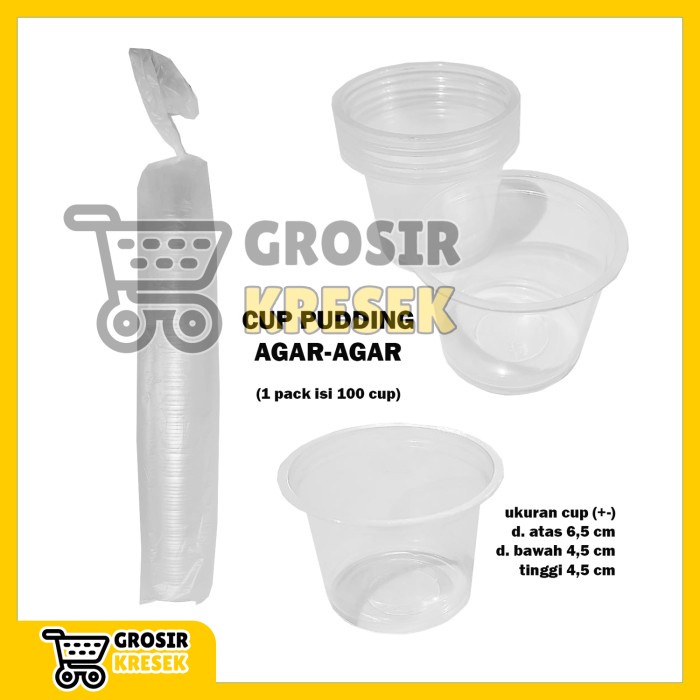 T068-GJK Gelas Plastik Cup Puding / Agar-Agar +-100ml (isi 100)  - Grosir GK Food Packaging