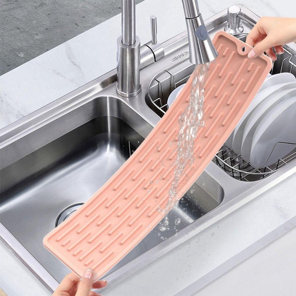 Lanfy Faucet Mat Waterproof 1Pcs Non-slip Bathroon Aksesoris Splash Anti-Selip Pelindung Meja