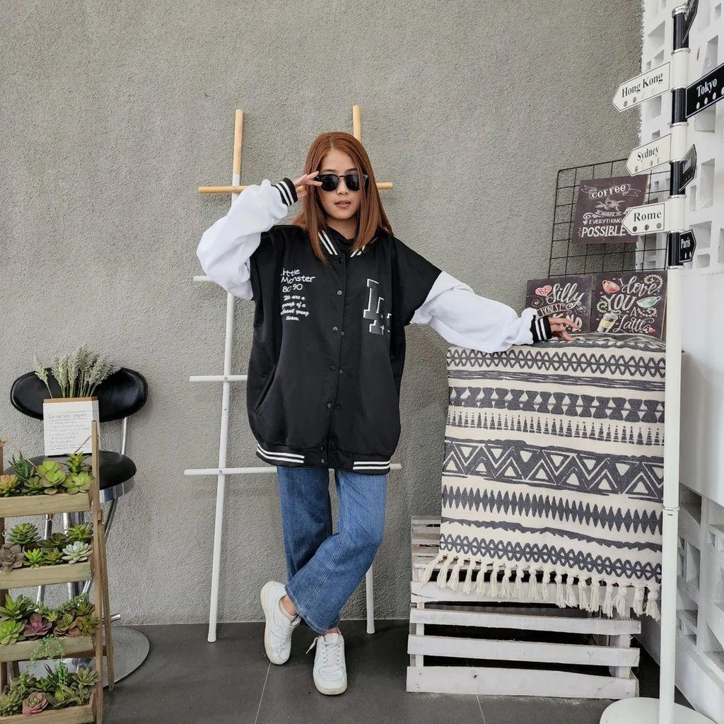 Jaket Sweater Baseball bisa untuk pria/wanita size L XXL