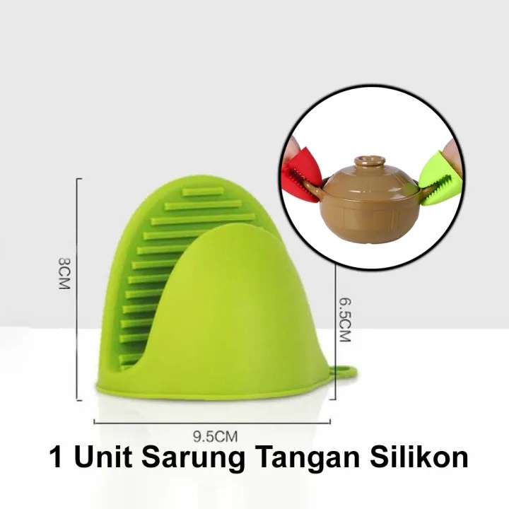 Sarung Tangan Pegangan Panci Penjepit Silikon Anti Panas