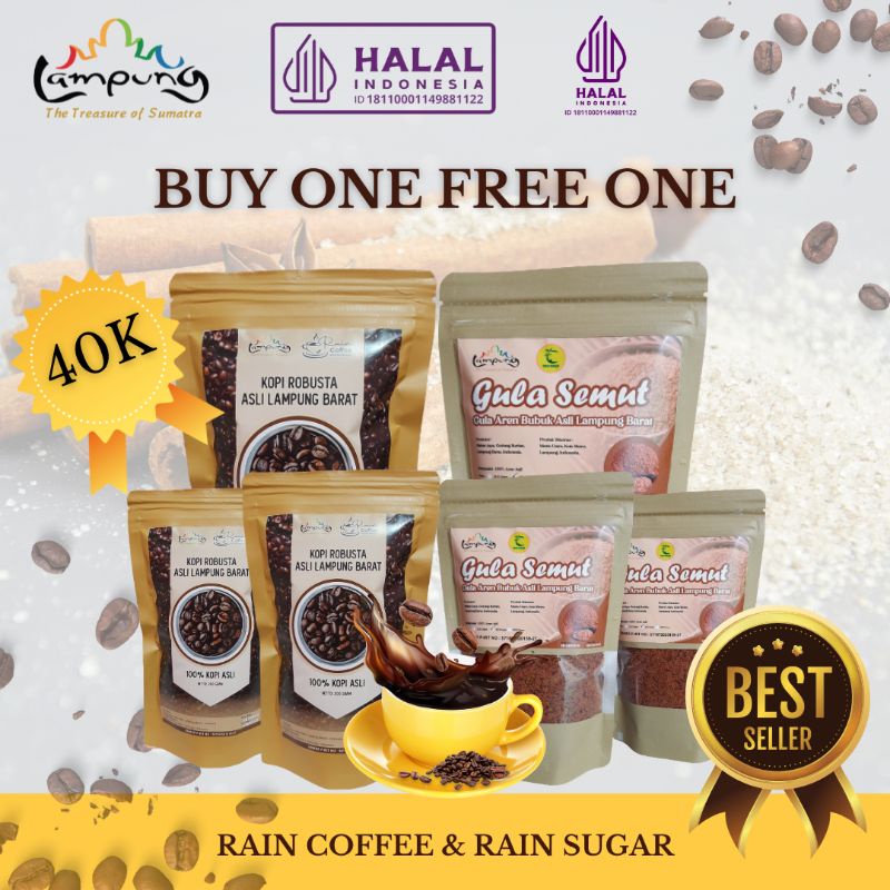 BUY ONE GET ONE - Kopi Robusta Lampung dan Gula Semut Aren Asli