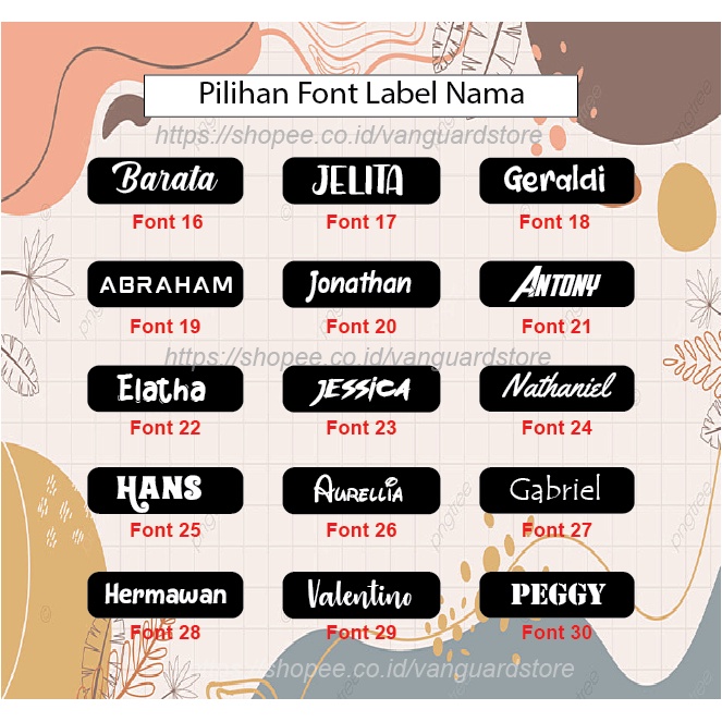 CUSTOM LABEL NAMA SERAGAM ANAK SEKOLAH STIKER KAOS SABLON SETRIKA PESANTREN NAME TAG LAUNDRY