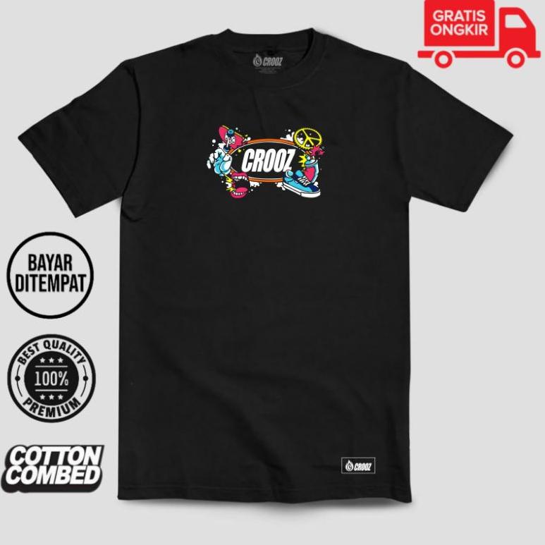 Kaos Distro Skate Crooz Tshirt Art Skateboard CR001 FREE STIKER ▪ ABW.16Ja23w