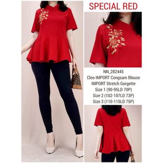 Atasan Wanita Cheongsam Merah
