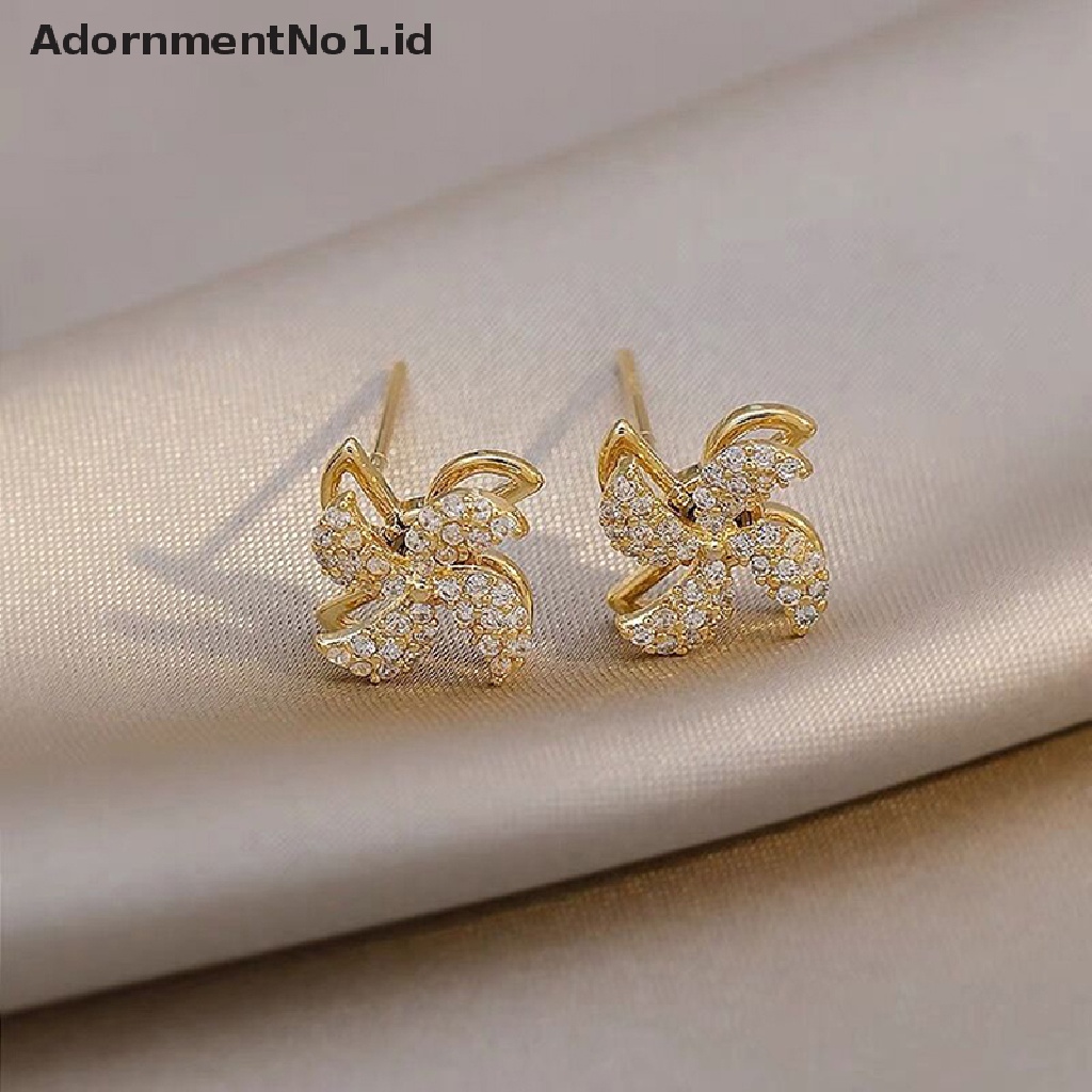 [AdornmentNo1] Rotag Windmill Ear Studs Anting Lapis Perak925 Sterling Perhiasan Wanita [ID]