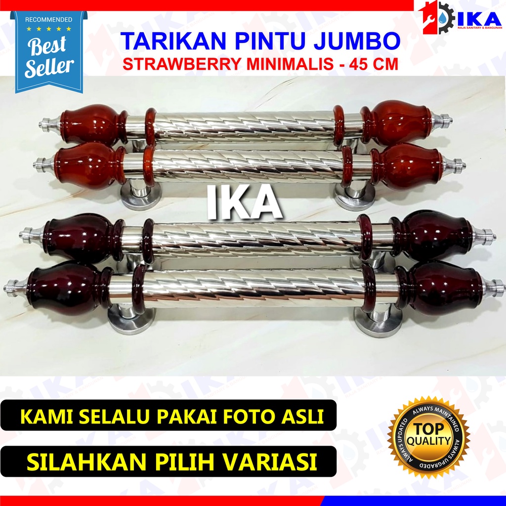 TARIKAN PULL HANDLE UTAMA 42CM ELEGAN MEWAH MAROON &amp; NATURAL KAYU FINISHING MULUS CAKEP ANTI KARAT