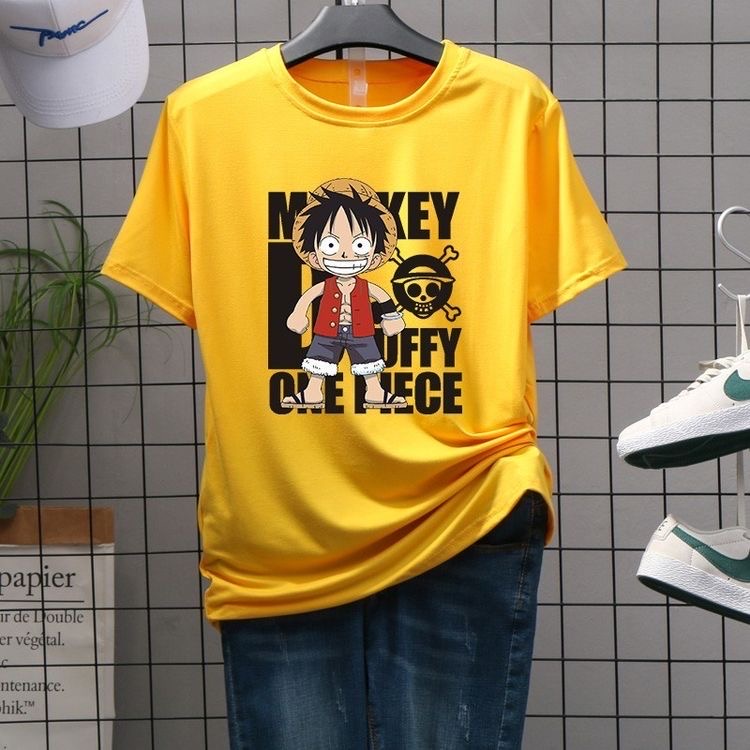 Kaos Distro Luffy The Monkey JUNIOR II Kaos Lengan Pendek Luffy The Monkey JUNIOR II Kaos Katun Combed M-XL ( Pria &amp; Wanita )