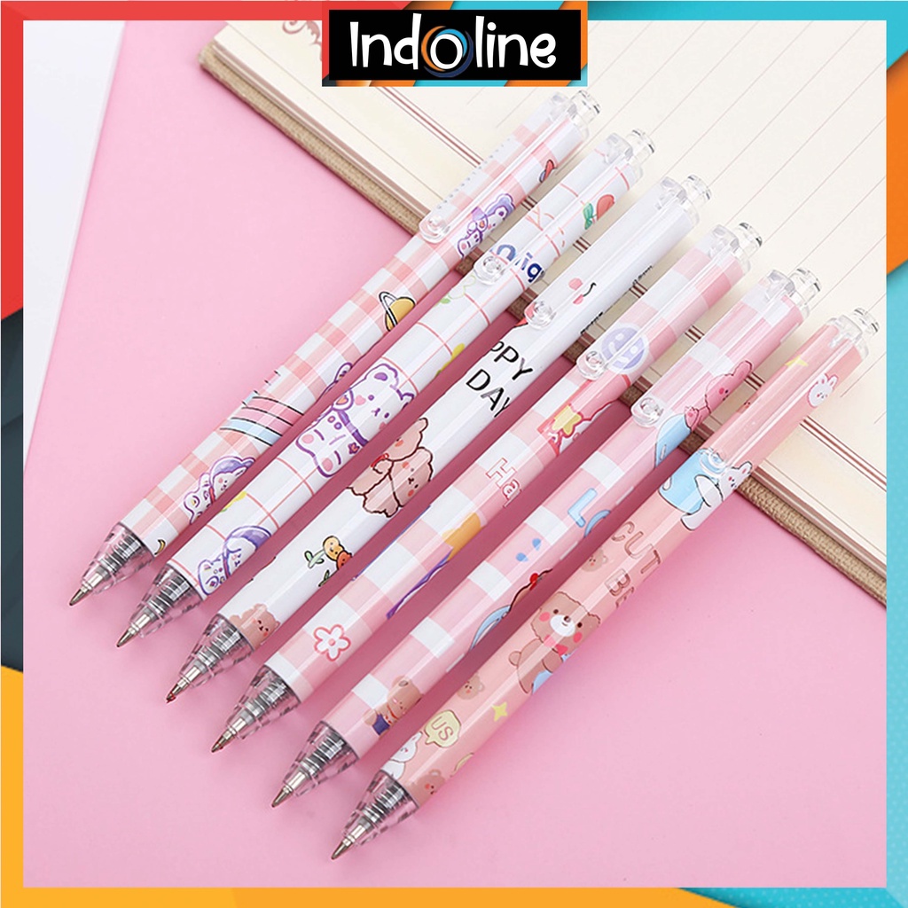 

Pulpen Gel Motif Beruang Pulpen Pelajar Dan Kantor Pena Lucu Cute Bear Press Gel Pen Import COD ℒ 661
