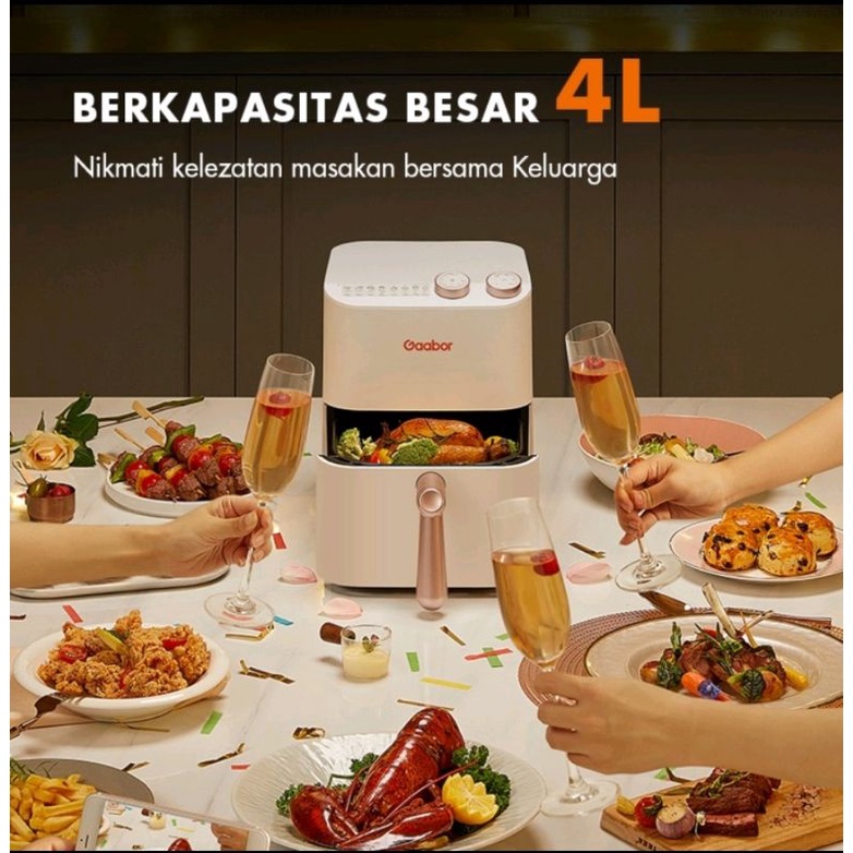 gaabor air fryer 4 liter M4D - penggorengan listrik dual tombol - anti lengket