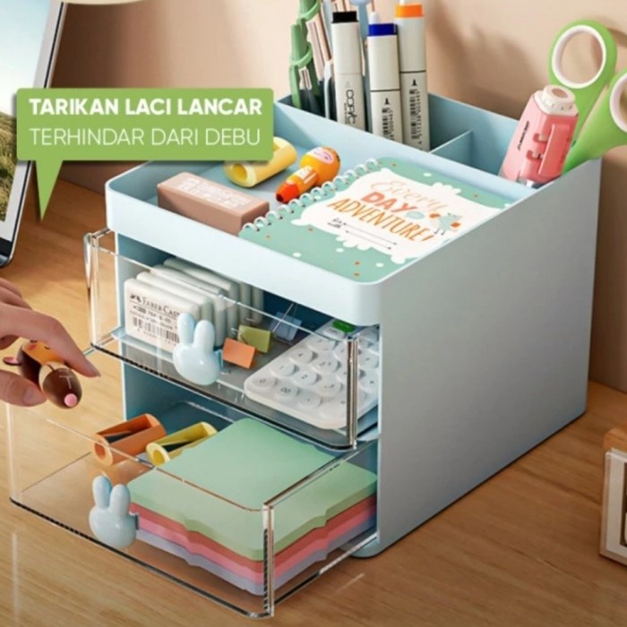 D76 Laci Rak Penyimpanan Akrilik Tempat Kosmetik Alat Tulis Storage