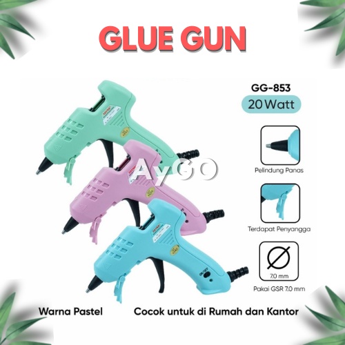 

LEM TEMBAK / GLUE GUN PASTEL JOYKO GG-853 / LEM TEMBAK WARNA-WARNI / GLUE GUN PUTIH