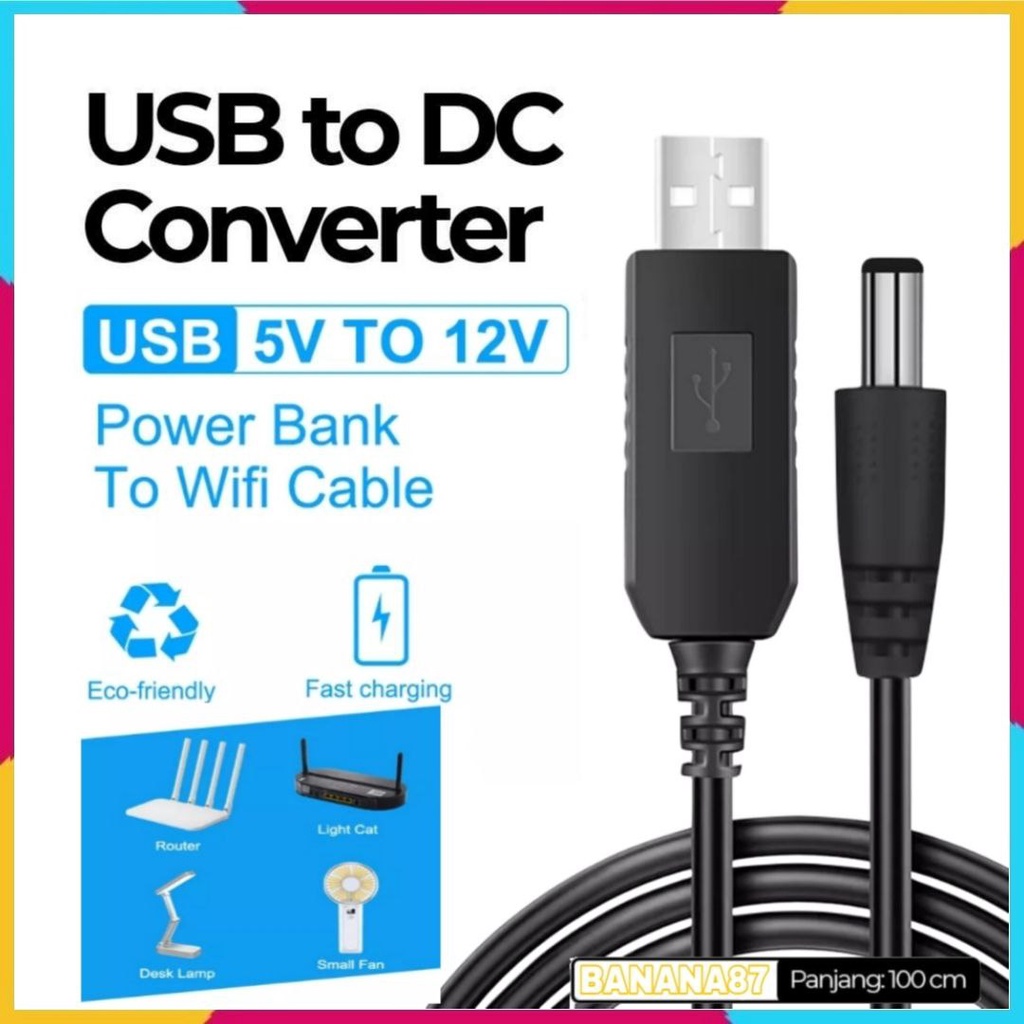 Kabel USB to DC Power Modem / Router Telkomsel Orbit 5V to 9V / 12V