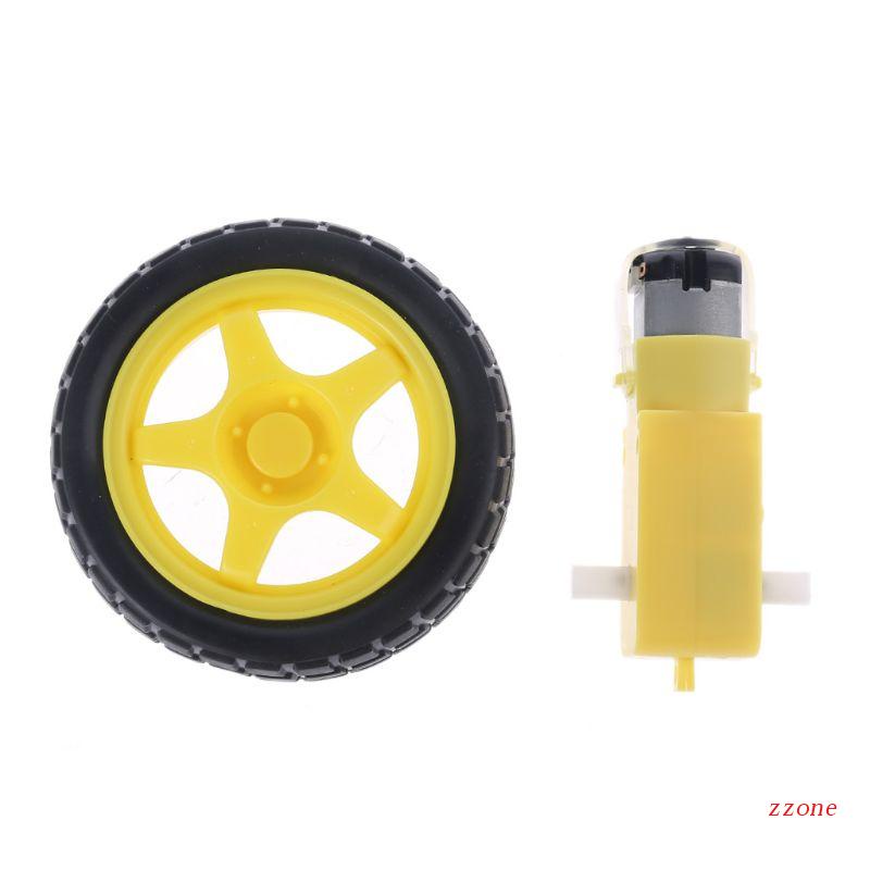Zzz 1set Untuk Ban Roda Ban Robot Plastik Mobil Pintar Dengan Gear Motor DC3-6V