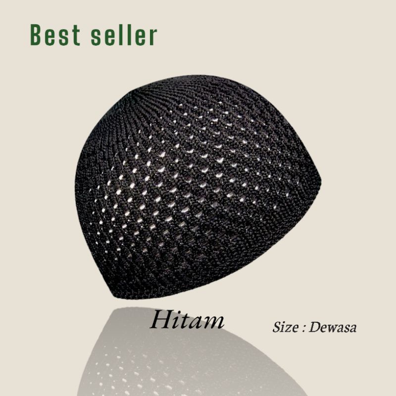 Peci rajut dewasa polos / peci haji / kopiah haji / peci tebal elastis / peci murah / peci rajut son
