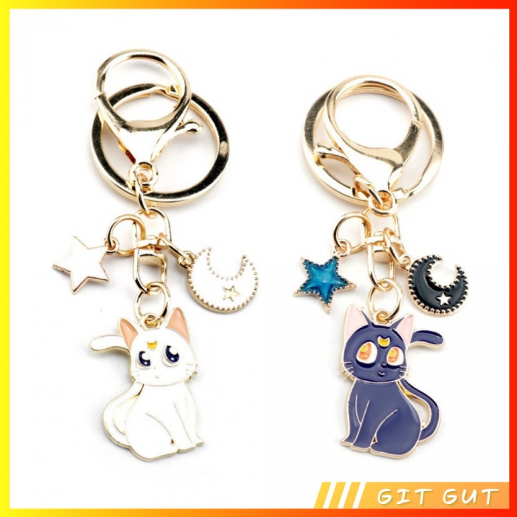 Keychain Gantungan Kunci Sailor Moon Luna Artemis Cute Cat