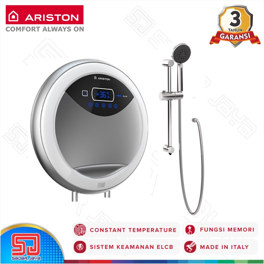 Ariston Aures Luxury Instant Water Heater Listrik Pemanas Air Hangat Mandi