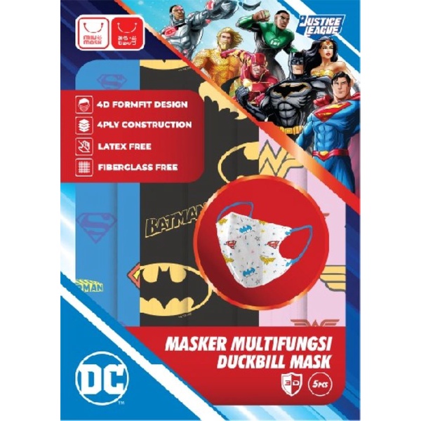 MIU MASK - Justice League 3D Duckbill Mask Adult (3Ply)