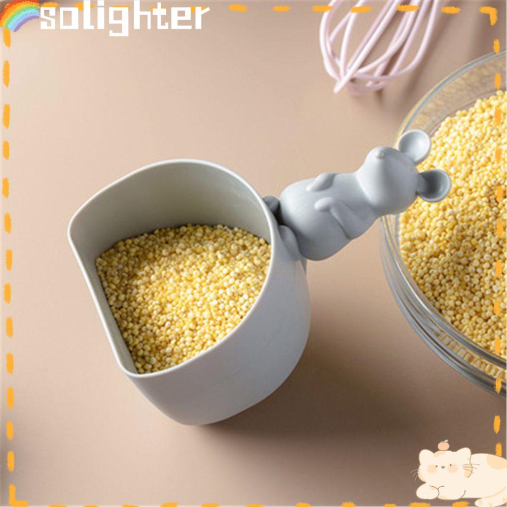 Solighter Steal Mickey Mouse New Pet Food Spoon Flour Scoop Grains Container Gelas Ukur