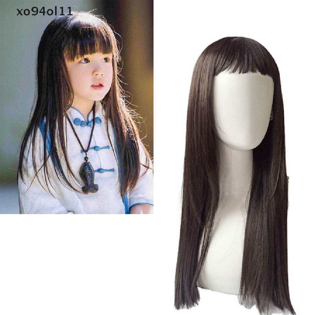 Xo Wig Panjang Lurus Dengan Poni Untuk Anak Sintetis Pakaian Sehari-Hari Cosplay Wig OL