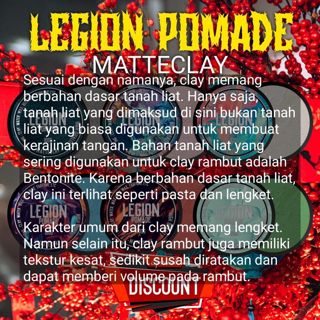 Grosir Legion Pomade MatteClay 100GR