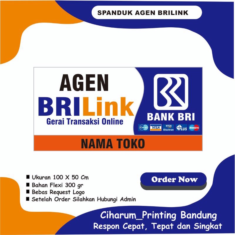 Spanduk / Banner Agen BriLink Bank BRI Costume