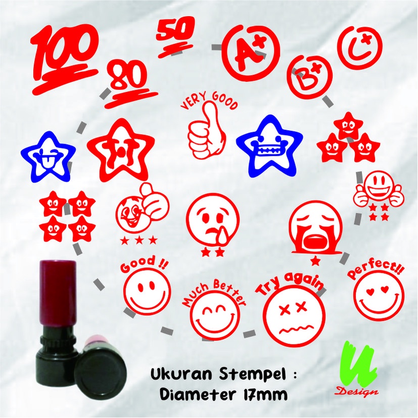 

COD | Stempel Karakter / Bintang / Nilai / Karakter / Senyum 17mm