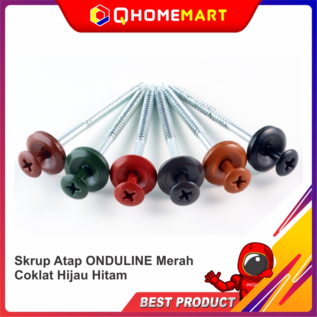 Skrup Atap ONDULINE Merah Coklat Hijau Hitam