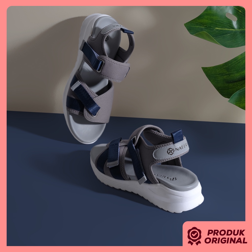 AZALEA GREY NAVY ORIGINAL x NAEERA Sandal Traveling Abu-Abu Wanita Sendal Casual Cewek Hangout Jalan Santai Main Nongkrong Travelling Premium Footwear OOTD Perempuan Remaja Dewasa Model Kasual Gaya Fashionable Kekinian Terbaru Modis Branded