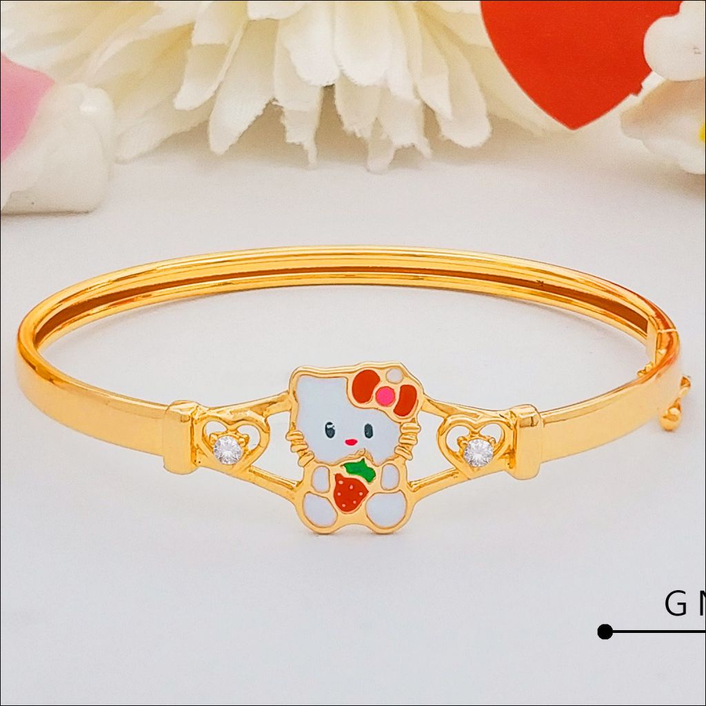 GELANG ANAK EMAS ASLI KADAR 300 (6K) & 375 (8K) MODEL HELLO KITTY WITH STRAWBERRY GELANG ANAK EMAS K