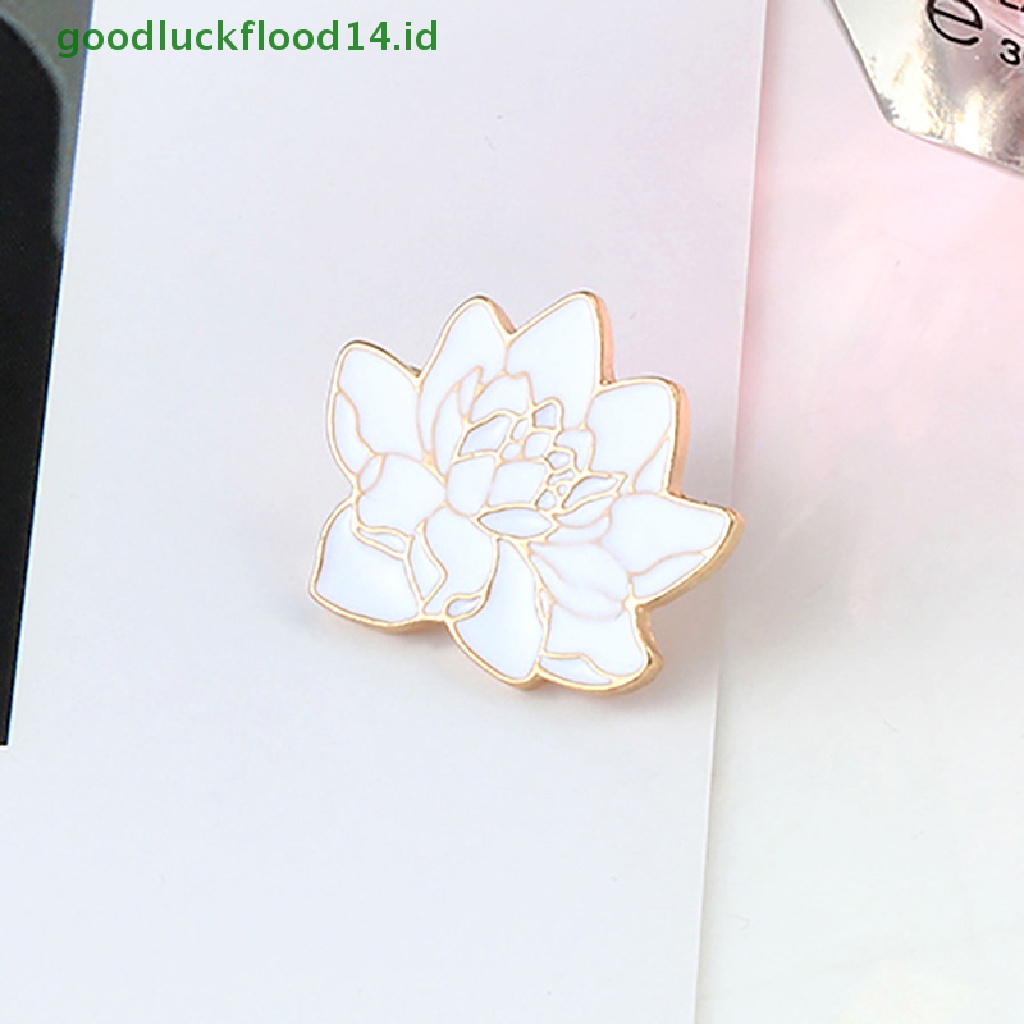 [GOOGFOUR] Buddhism White Lotus Flower Enamel Pin Bunga Tanaman Bros Denim Coat Ransel Lapel Pin Pria Wanita Lencana Jepang Perhiasan Hadiah Syal Kancing [TOP]