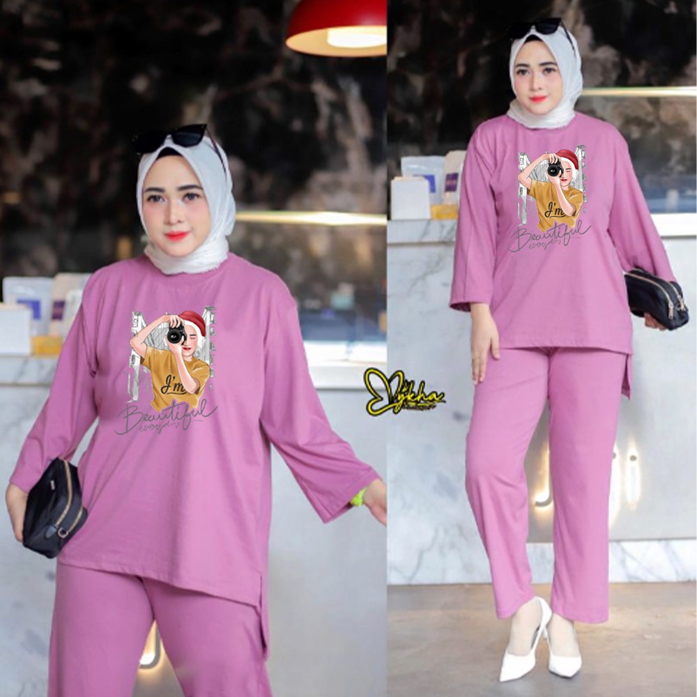FF SETELAN TUNIK WANITA HIJAB COLABORATION BAHAN BABYTERY IMPORT 08