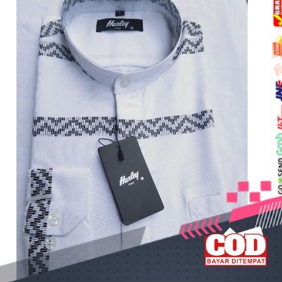 {JKL.02Ja23ι} Koko Putih Koko Harley Terbaru Lengan Panjang Kemko Putih P09