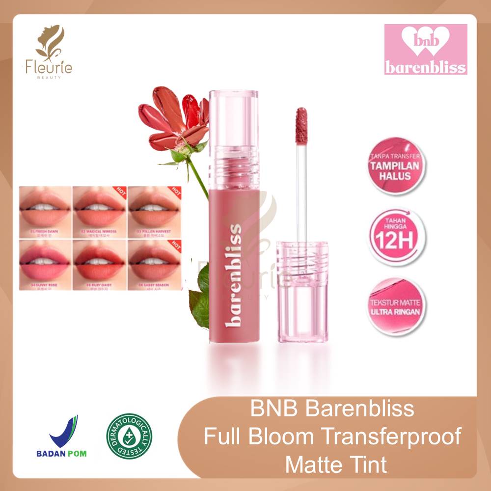 BNB Barenbliss Full Bloom Transferproof Matte Tint - Lip Tint Transferproof Original BPOM