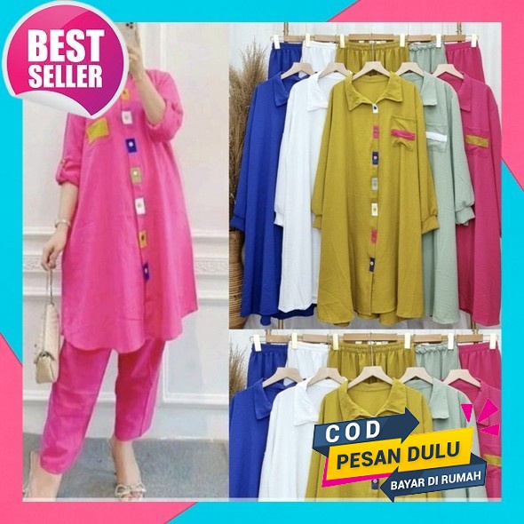 Nareya Set Viral One Set Lurik Terlaris Setelan Wanita Kekinian Setelan Tunik Wanita Kekinian Import