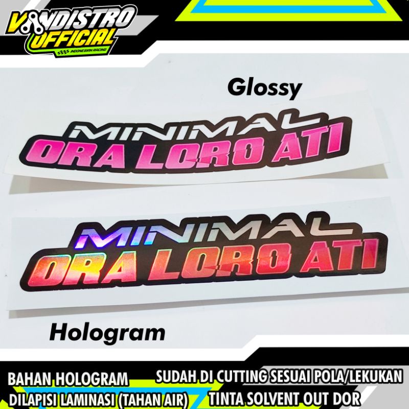 stiker minimal ora loro ati