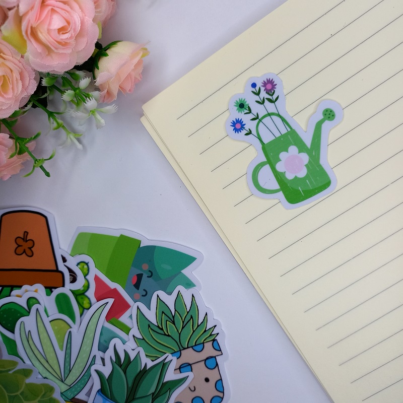 Stiker Satuan Floral Tanaman Cactus Lucu Stiker Ecer Kaktus Waterproof Sticker Lucu Aesthetic Hiasan Laptop Botol Tumbler Case Hp DIY Stiker Laptop