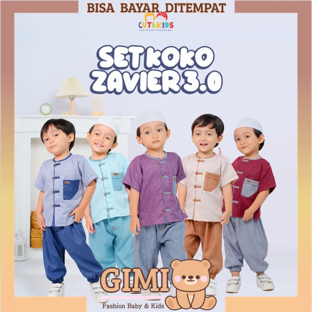 Baju Setelan Koko Anak Bayi Laki Laki Zavier 3.0 Cutekids Muslim Anak 1 2 Tahun 3 4 Tahun 5 Tahun Se