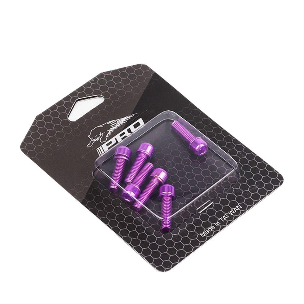 R-FLOWER 6pcs Baut Tetap Aksesoris Lapis Ti Dengan Sekrup Batang Sepeda Washer